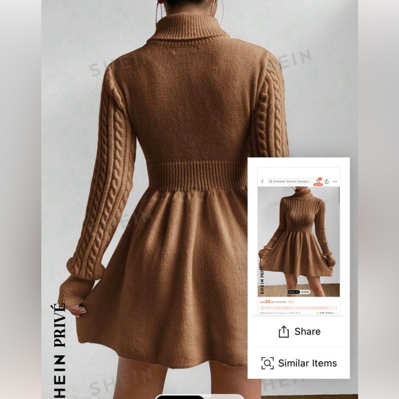 Brown Knit Dress - Picture 2 of 3